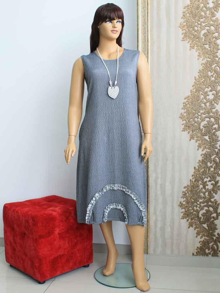 Платье-сарафан вискозное из жатой ткани большого размера. Магазин «Пышная Дама», Харьков.