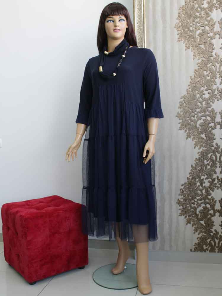Платье трикотажное (масло) комбинированное с сеткой большого размера. Магазин «Пышная Дама», Харьков.