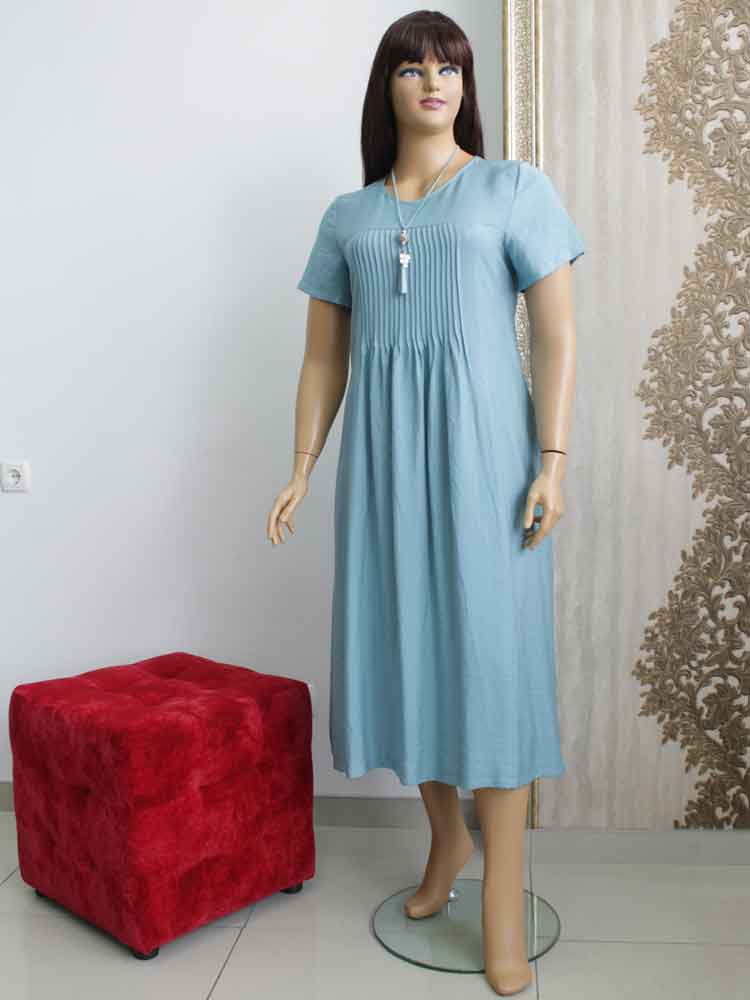 Платье из жатой вискозной ткани (бижутерия в комплекте) большого размера. Магазин «Пышная Дама», Харьков.