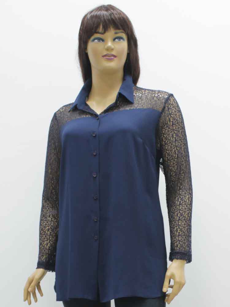 Сорочка (рубашка) женская комбинированная с гипюром большого размера. Магазин «Пышная Дама», Харьков.