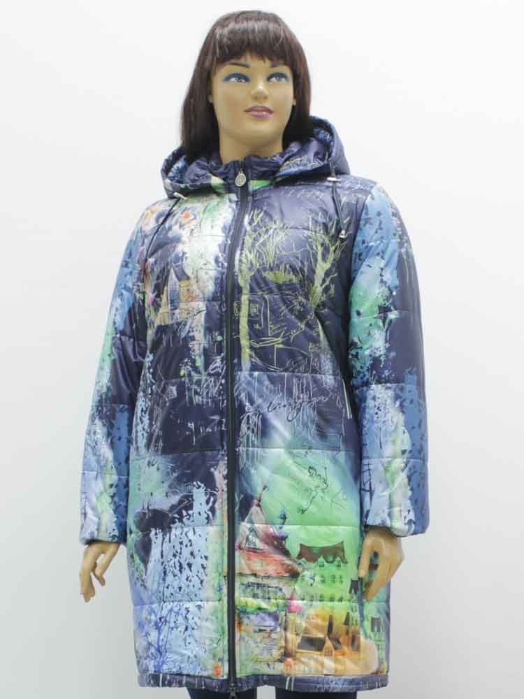 Куртка зимняя женская с декоративным принтом большого размера. Магазин «Пышная Дама», Харьков.