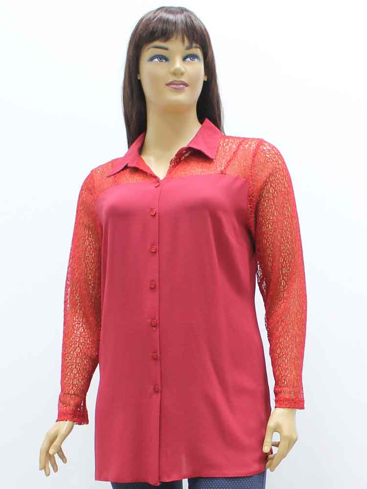 Сорочка (рубашка) женская комбинированная с гипюром большого размера. Магазин «Пышная Дама», Харьков.
