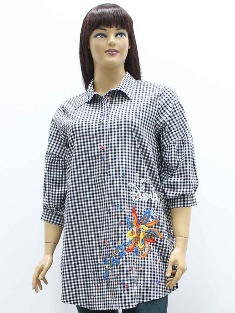 Сорочка (рубашка) женская из хлопка с вышивкой большого размера. Магазин «Пышная Дама», Харьков.