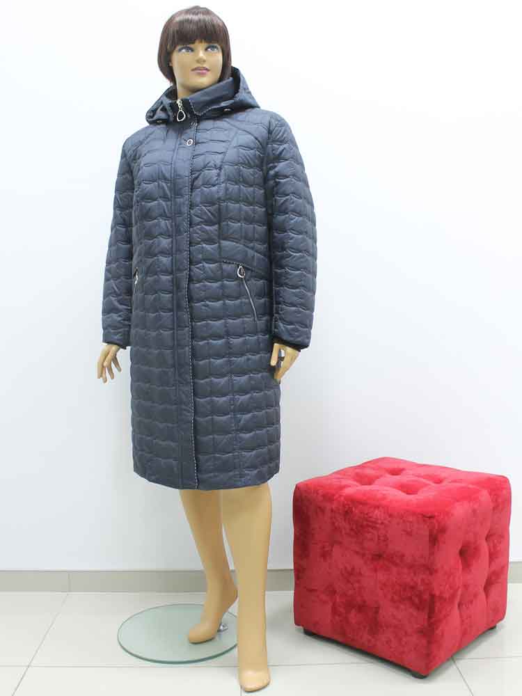 Пальто женское демисезонное стеганое с капюшоном большого размера. Магазин «Пышная Дама», Харьков.