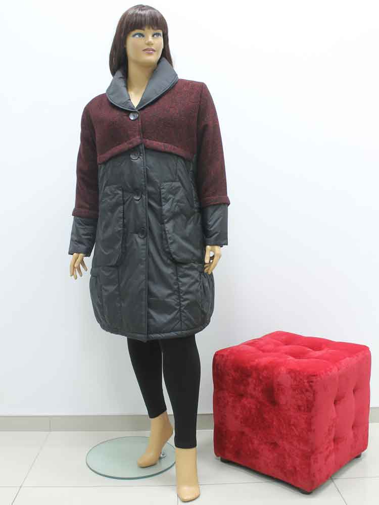 Пальто женское зимнее комбинированное большого размера. Магазин «Пышная Дама», Харьков.