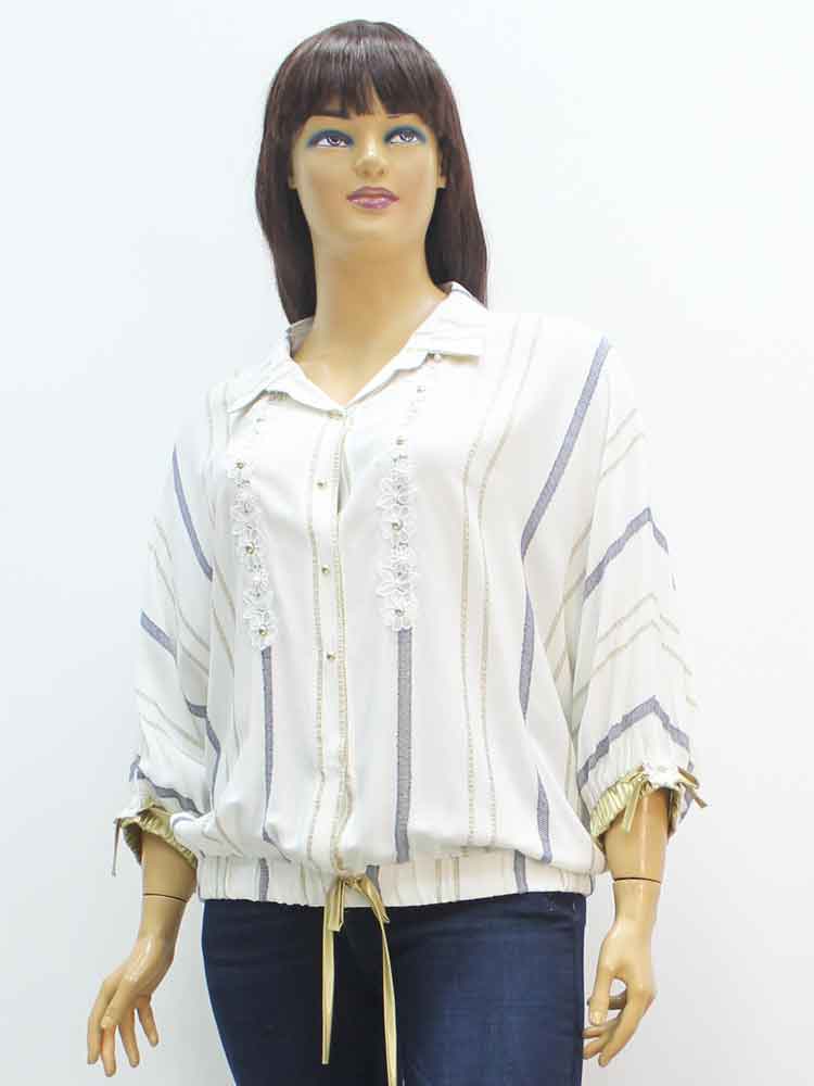 Блуза женская из вискозы с аппликацией большого размера. Магазин «Пышная Дама», Харьков.