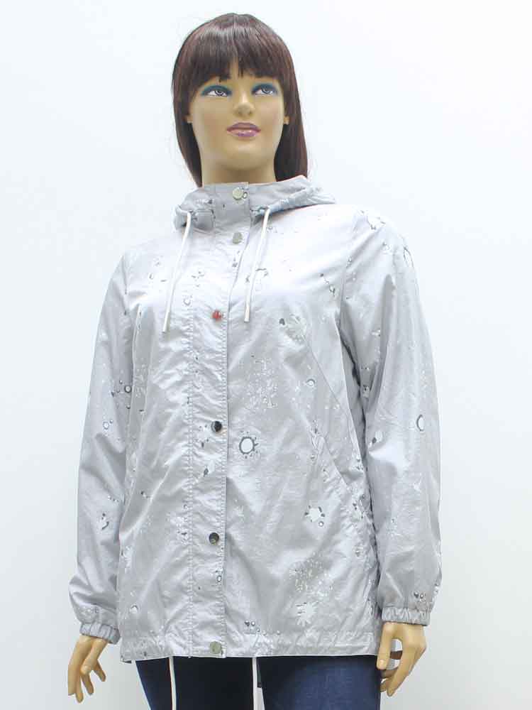 Куртка легкая женская из жатой ткани с капюшоном большого размера. Магазин «Пышная Дама», Харьков.