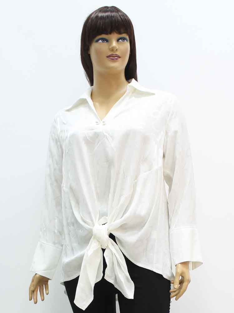 Блуза женская с жемчужными застежками-запонками большого размера, 2020. Магазин «Пышная Дама», Харьков.