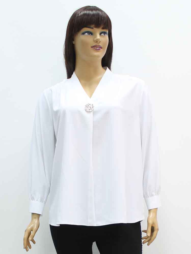 Блуза женская из мокрого шелка и брошь в комплекте большого размера. Магазин «Пышная Дама», Харьков.