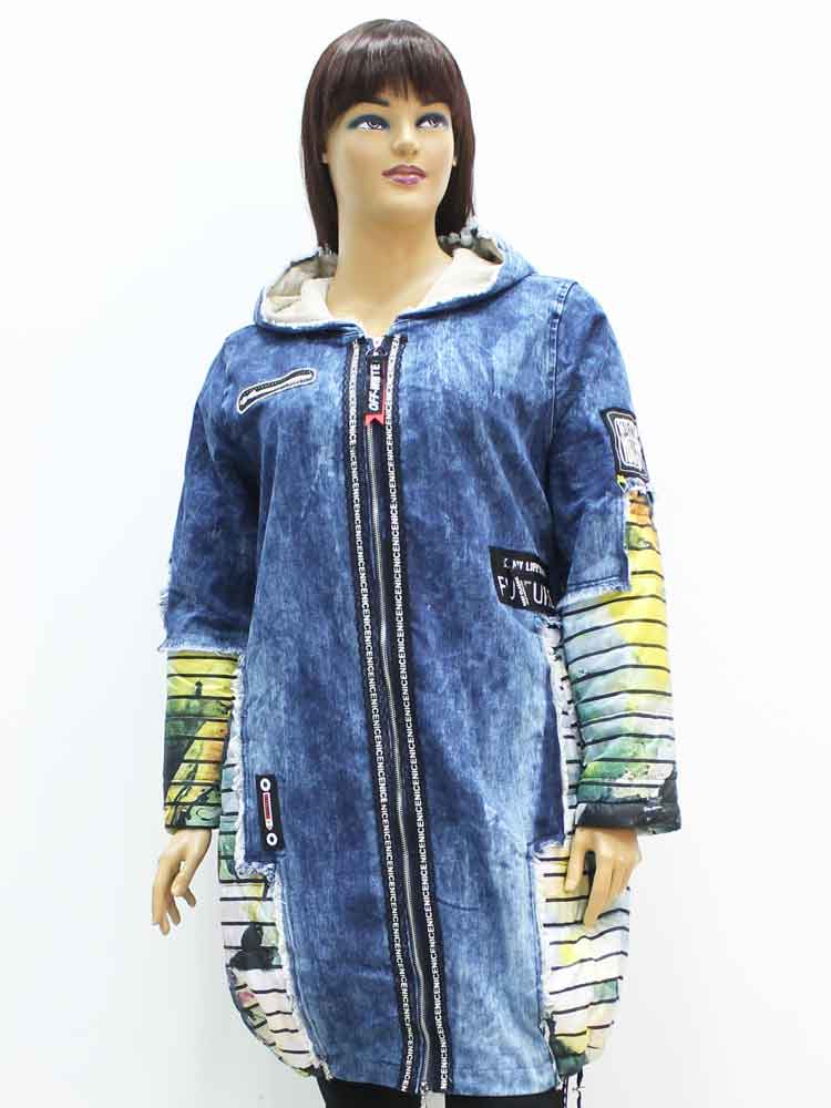 Куртка демисезонная женская комбинированная большого размера, 2020. Магазин «Пышная Дама», Харьков.
