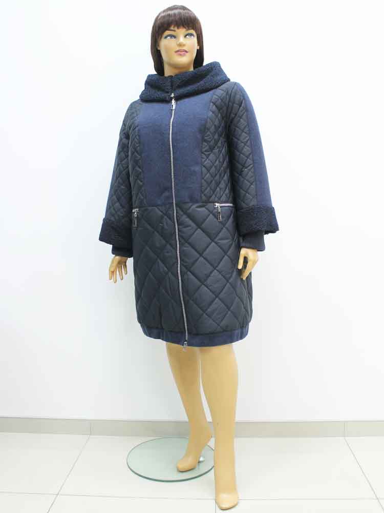 Пальто женское зимнее комбинированное большого размера, 2021. Магазин «Пышная Дама», Харьков.