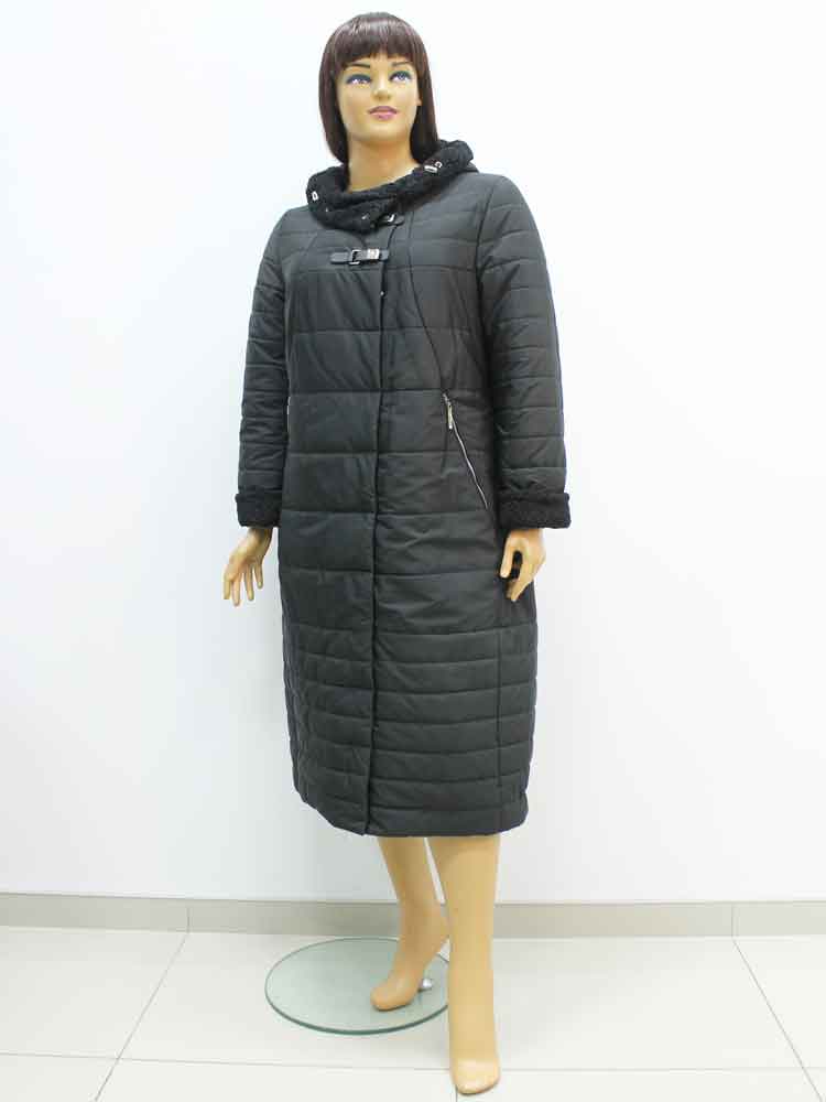 Пальто женское зимнее на подкладке из искусственного меха (каракуль) большого размера, 2021. Магазин «Пышная Дама», Харьков.