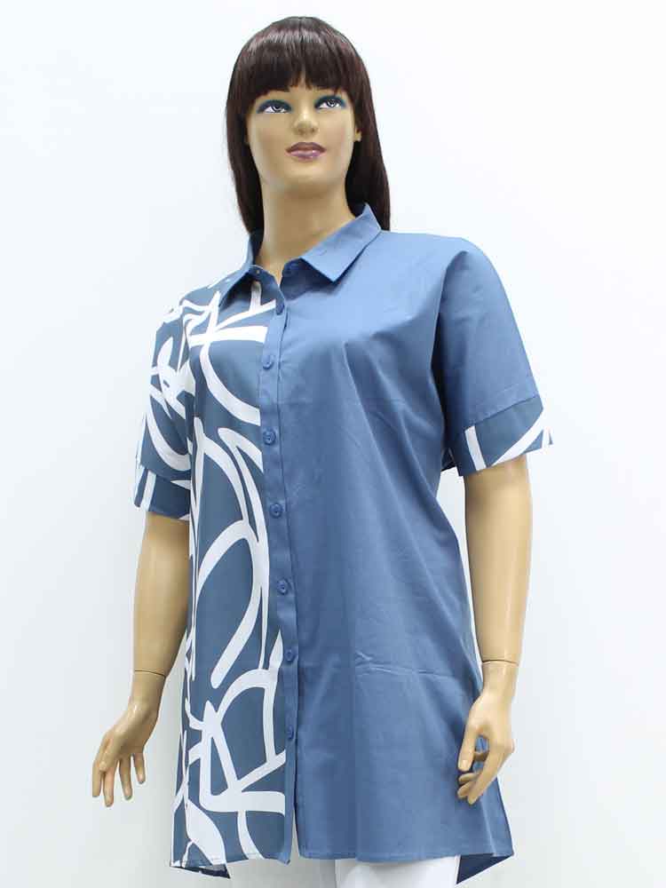 Сорочка (рубашка) женская из хлопка комбинированная большого размера. Магазин «Пышная Дама», Харьков.