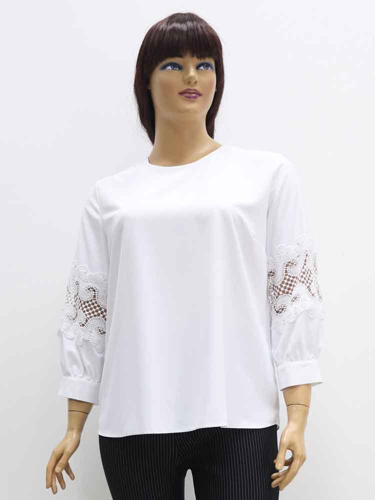 Блуза женская из мокрого шелка с кружевной отделкой большого размера, 2021. Магазин «Пышная Дама», Харьков.