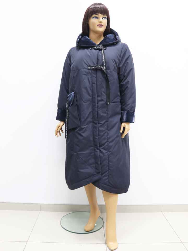 Пальто женское комбинированное демисезонное большого размера, 2021. Магазин «Пышная Дама», Харьков.