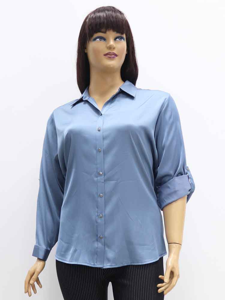 Сорочка (рубашка) женская из стрейч атласа большого размера. Магазин «Пышная Дама», Харьков.