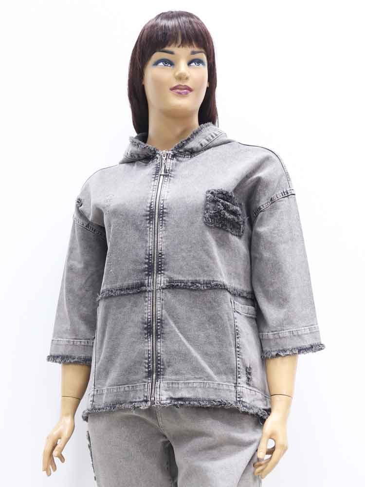 Куртка легкая (ветровка) женская джинсовая из хлопка большого размера. Магазин «Пышная Дама», Харьков.
