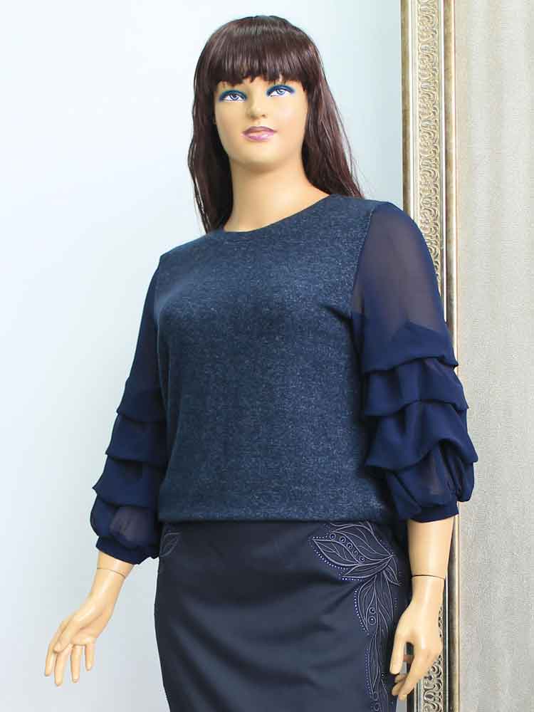 Блуза женская кашемировая с шифоновым рукавом большого размера. Магазин «Пышная Дама», Харьков.
