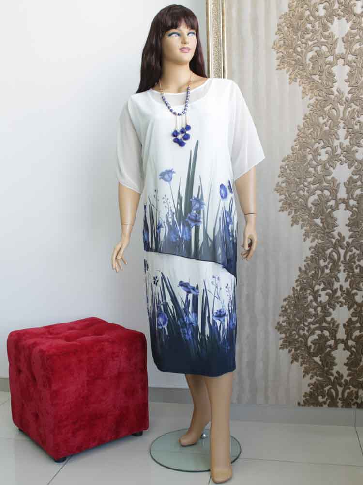 Платье двойка (сарафан из вискозы + шифоновая блуза) большого размера. Магазин «Пышная Дама», Харьков.