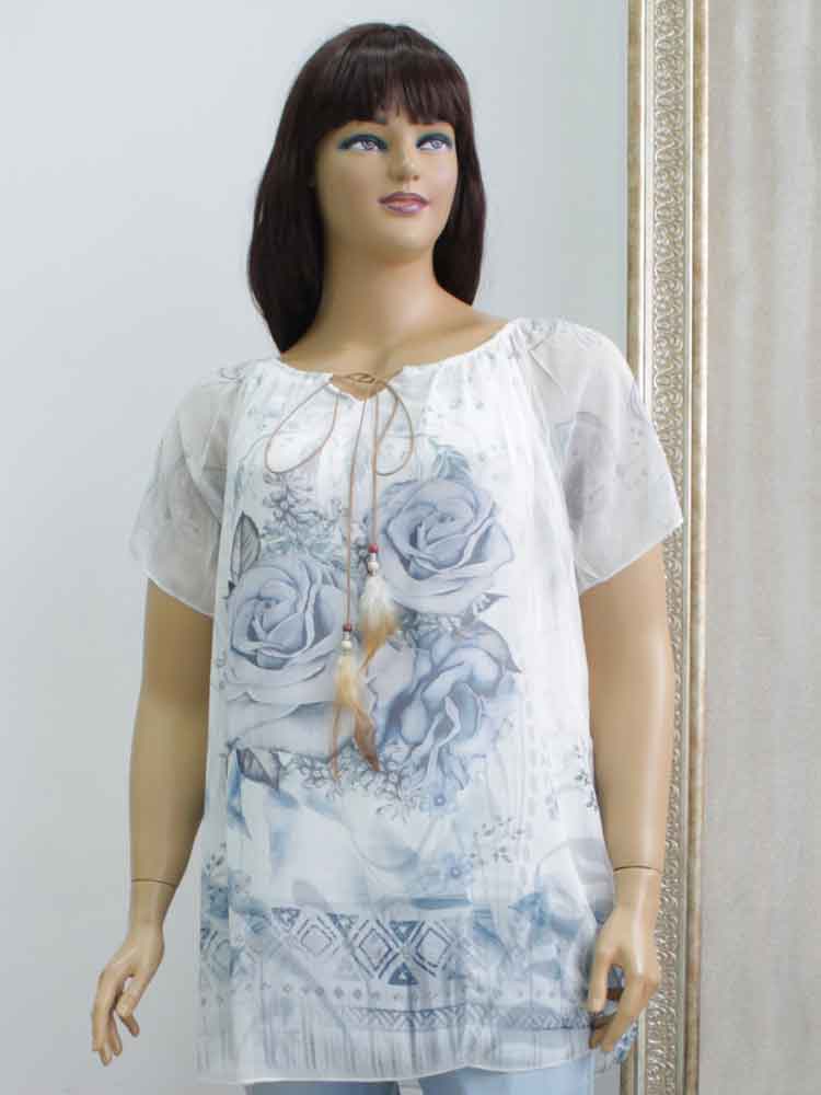 Блуза женская из шифона двухслойная большого размера. Магазин «Пышная Дама», Харьков.