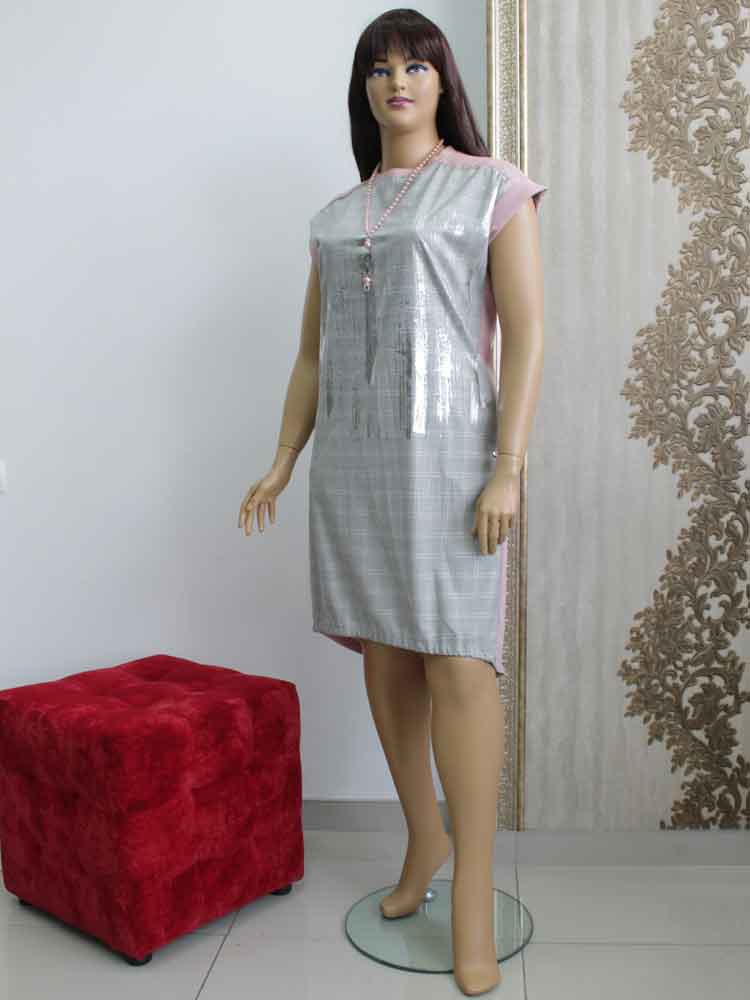 Платье комбинированное с отделкой из гипюра и лазерным накатом большого размера. Магазин «Пышная Дама», Харьков.