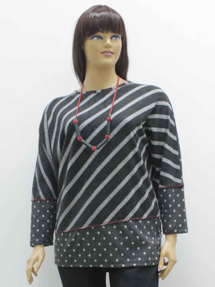 Блуза женская из плотного трикотажа комбинированная большого размера. Магазин «Пышная Дама», Харьков.