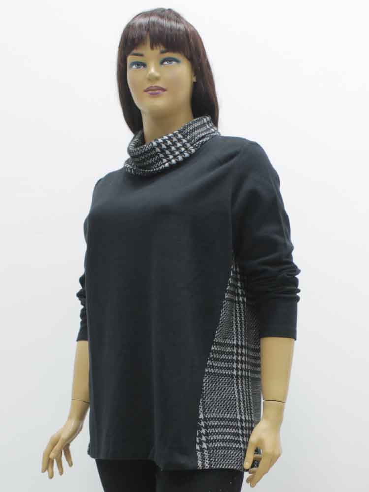 Блуза из плотного трикотажа комбинированная большого размера. Магазин «Пышная Дама», Харьков.