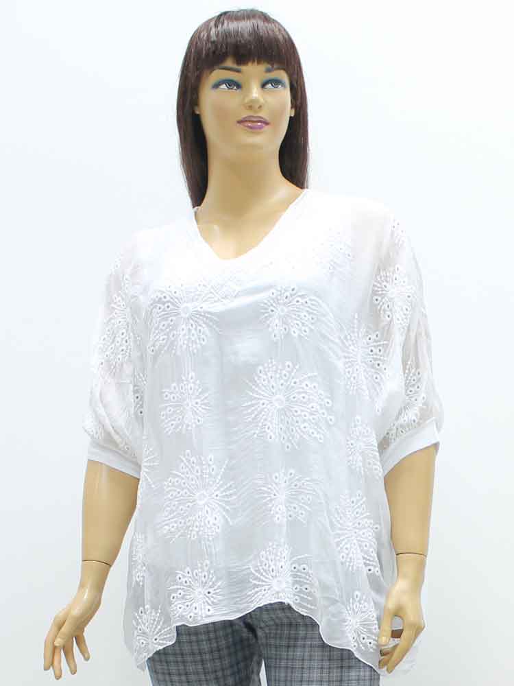 Блуза женская из батиста с кружевной отделкой большого размера. Магазин «Пышная Дама», Харьков.