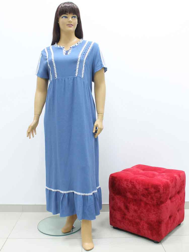 Платье из льна с кружевной отделкой большого размера. Магазин «Пышная Дама», Харьков.