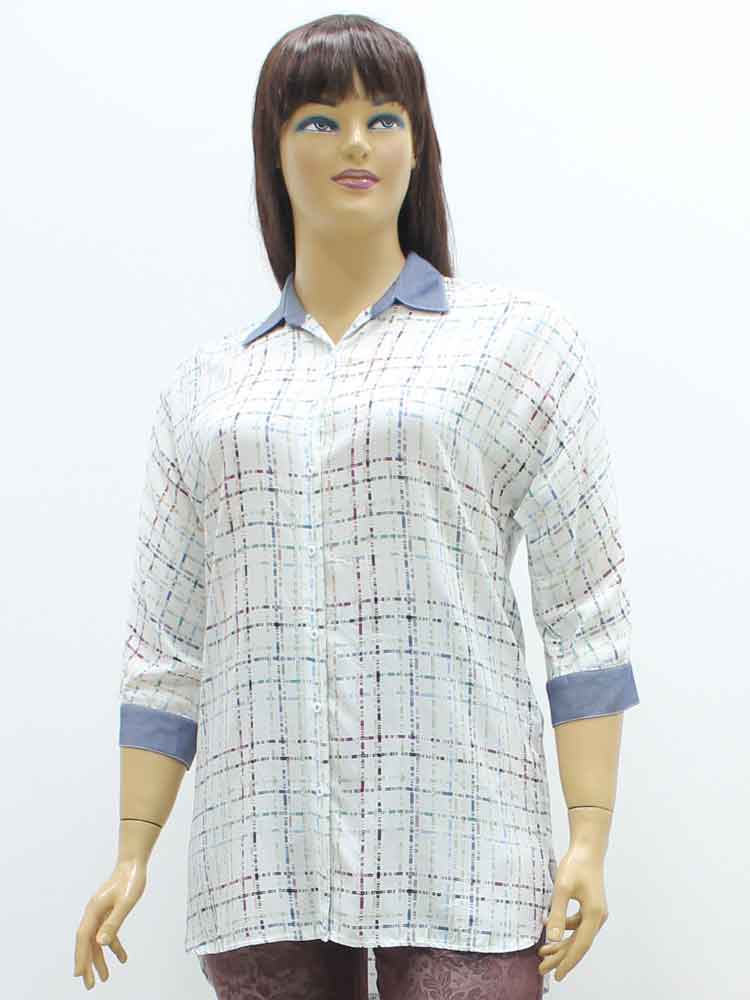 Сорочка (рубашка) женская из хлопка комбинированная большого размера. Магазин «Пышная Дама», Харьков.