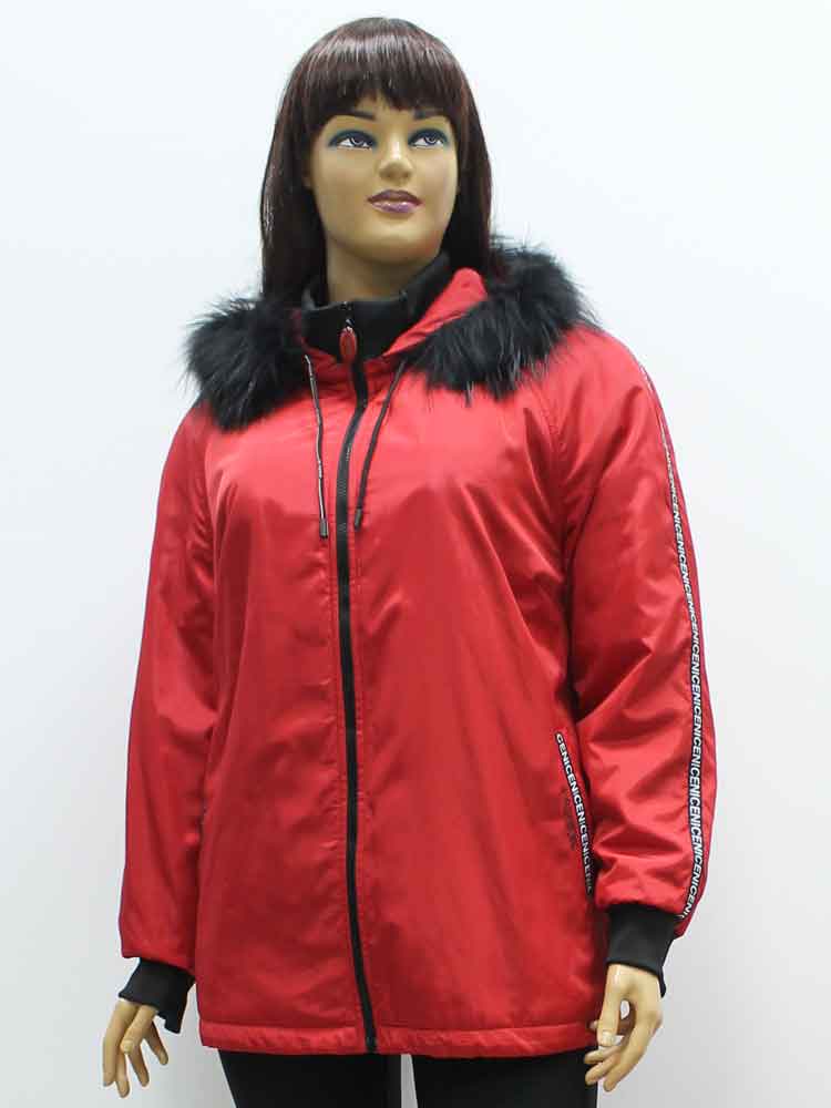 Куртка демисезонная женская на подкладке из искусственного меха с капюшоном большого размера. Магазин «Пышная Дама», Харьков.