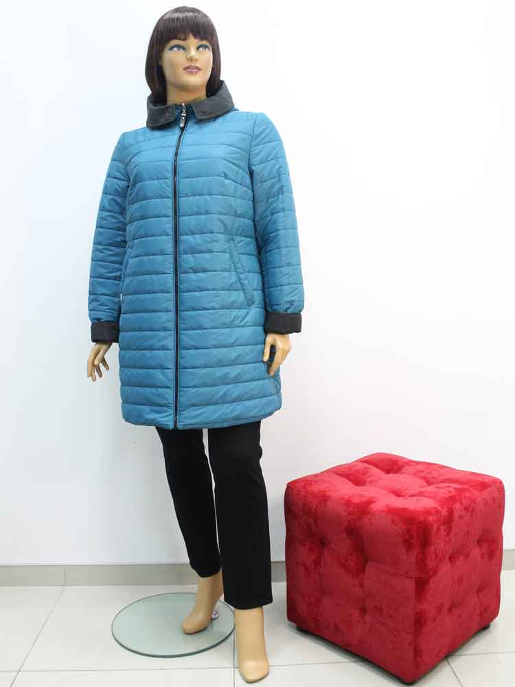Куртка демисезонная женская двухсторонняя с капюшоном большого размера, 2020. Магазин «Пышная Дама», Харьков.