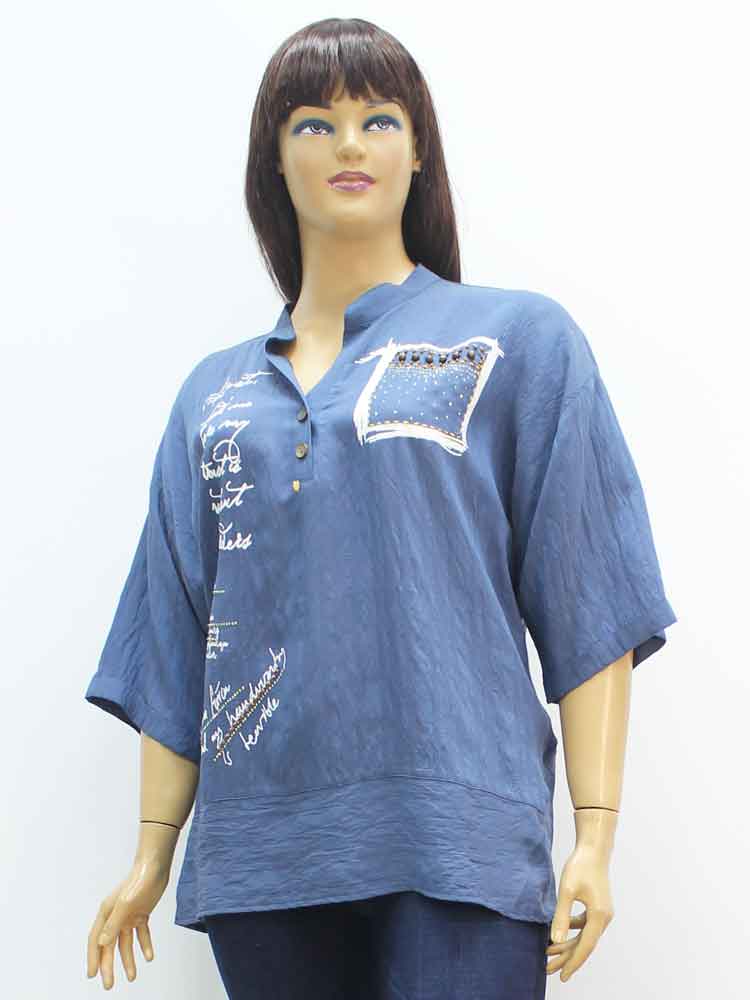 Блуза женская из вискозы с декоративным принтом большого размера. Магазин «Пышная Дама», Харьков.