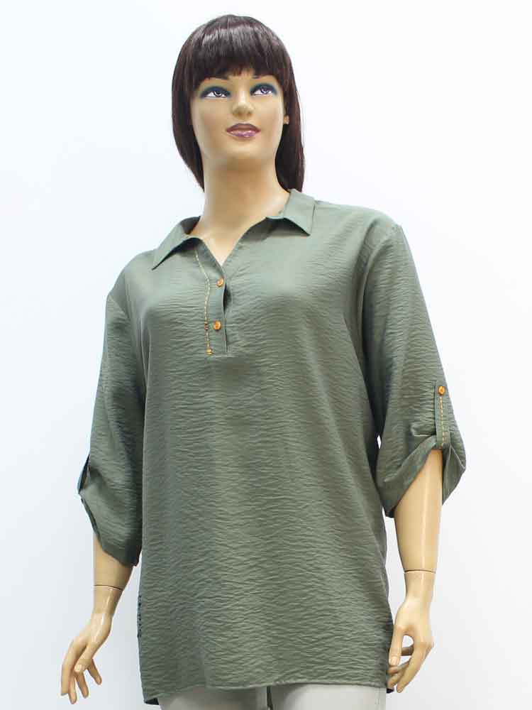 Сорочка (рубашка) женская из жатой ткани с аппликацией большого размера. Магазин «Пышная Дама», Харьков.