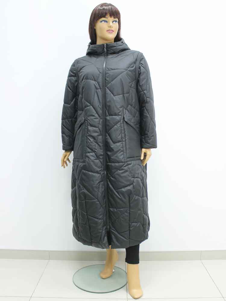Пальто демисезонное женское с капюшоном и съемными рукавами большого размера. Магазин «Пышная Дама», Харьков.