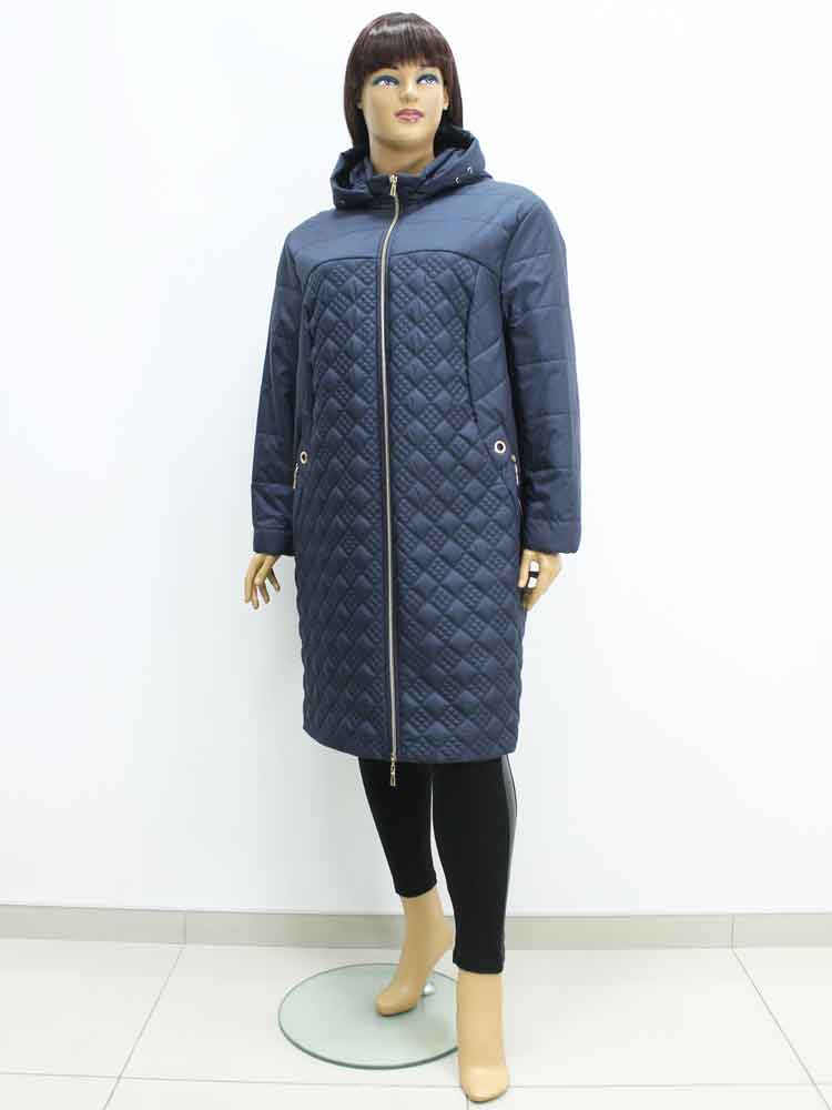 Пальто демисезонное женское стеганое с капюшоном большого размера. Магазин «Пышная Дама», Харьков.
