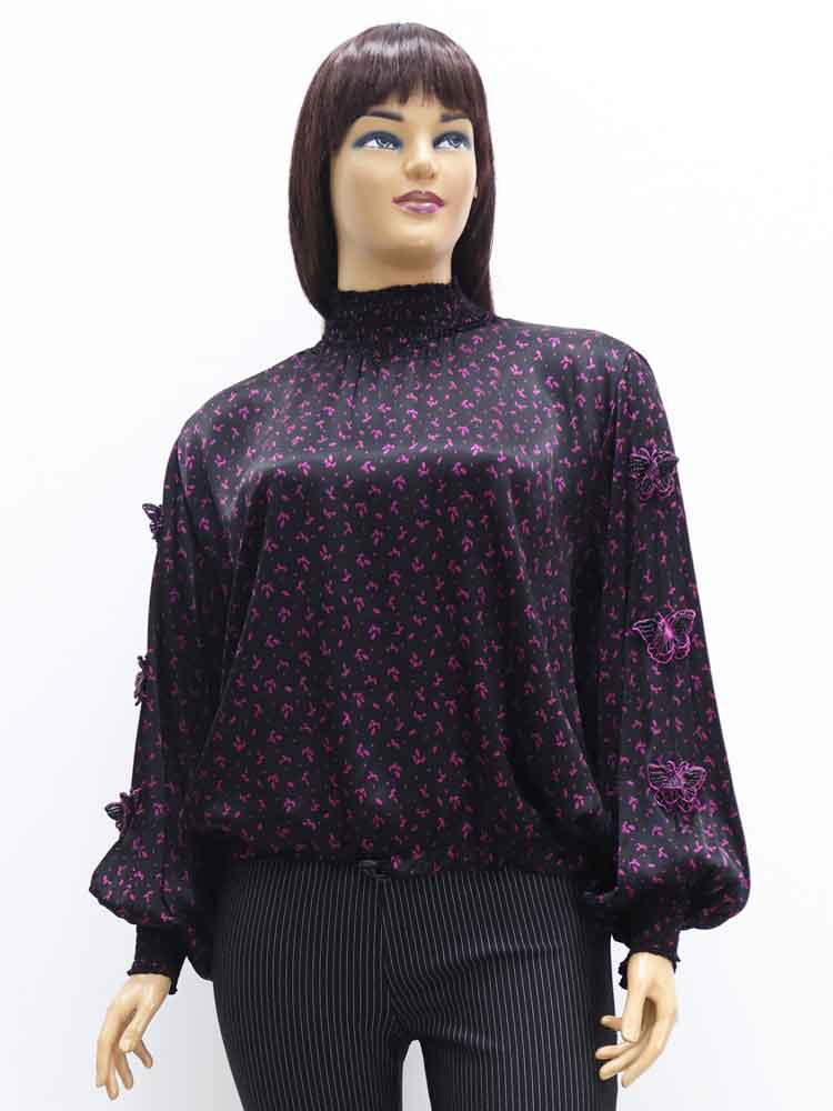 Блуза женская из стрейч атласа большого размера, 2021. Магазин «Пышная Дама», Харьков.