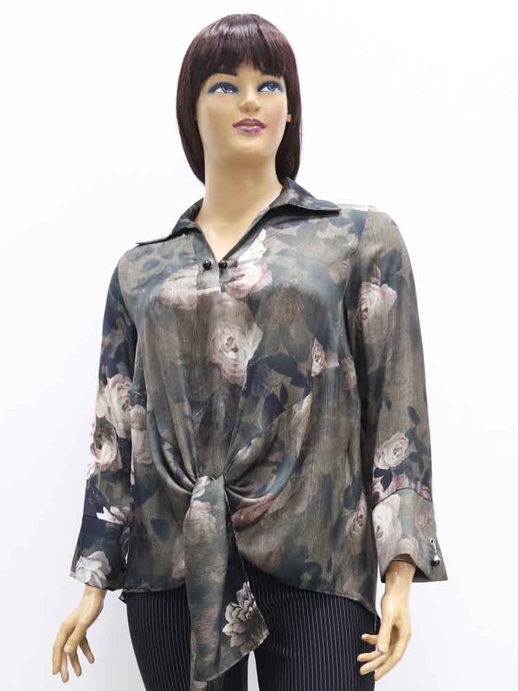 Блуза женская с жемчужными застежками-запонками большого размера, 2021. Магазин «Пышная Дама», Харьков.