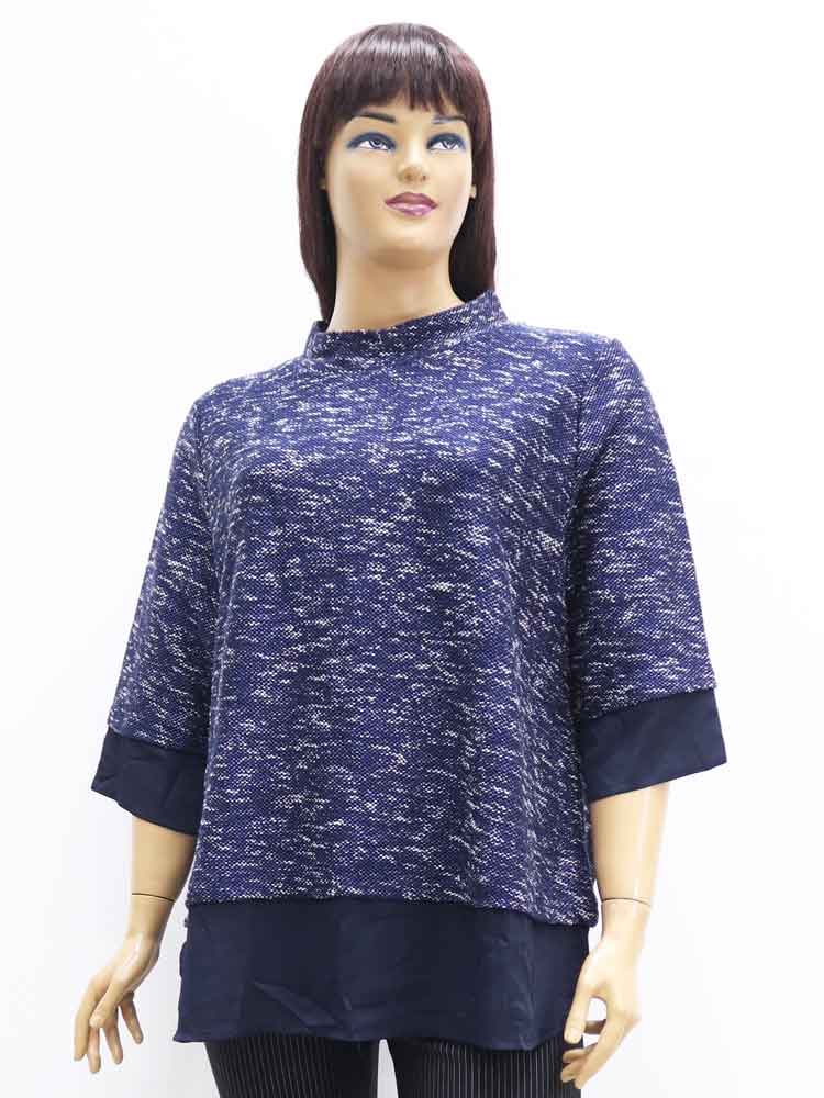 Блуза женская буклированная комбинированная большого размера, 2021. Магазин «Пышная Дама», Харьков.