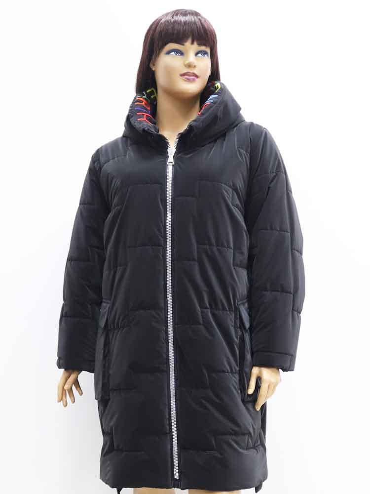 Куртка зимняя женская с капюшоном большого размера, 2021. Магазин «Пышная Дама», Харьков.