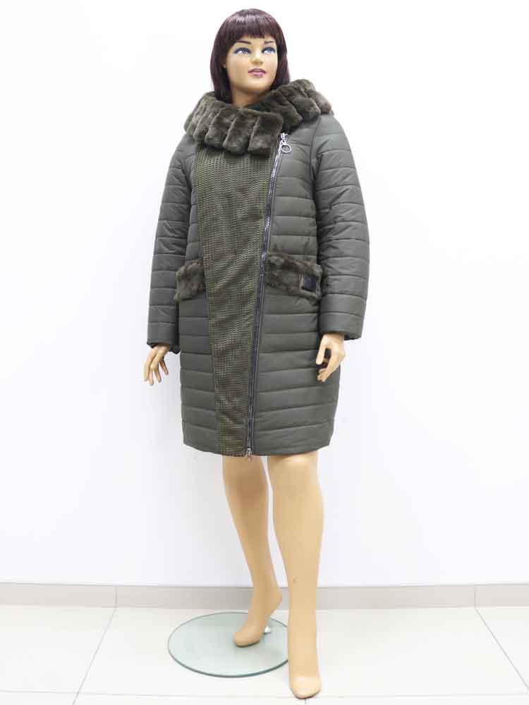 Пальто женское зимнее с меховой отделкой большого размера, 2021. Магазин «Пышная Дама», Харьков.