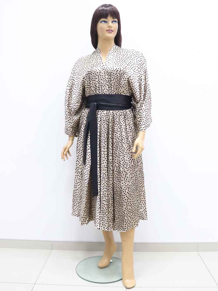 Платье атласное с поясом большого размера, 2021. Магазин «Пышная Дама», Харьков.
