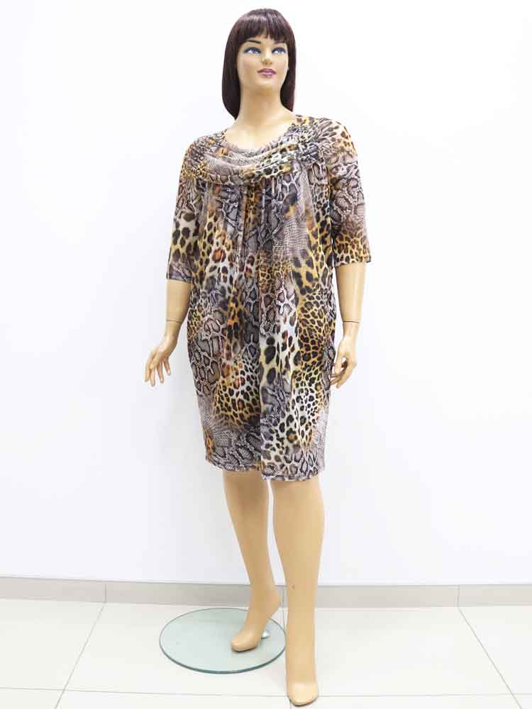 Платье из сетки с леопардовым принтом большого размера. Магазин «Пышная Дама», Харьков.